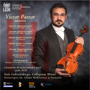 Zaproszenie na koncert skrzypcowy  w wykonaniu Víctora Pastora